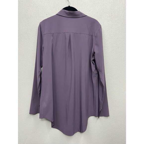 Athleta Urbanite 2.0 Top Small Purple Button Up Chest Pocket Long Sleeve *MINT - Picture 2 of 5